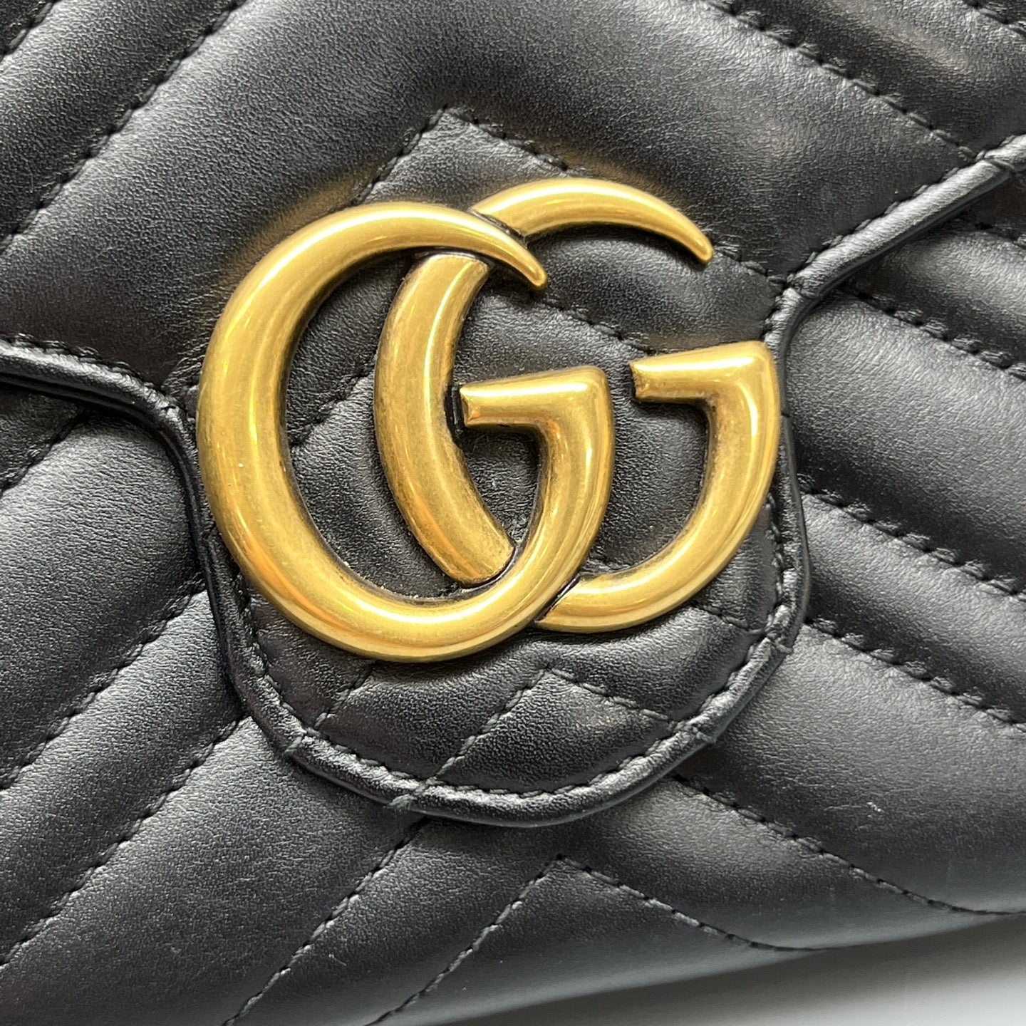 Gucci - GG Marmont Matelassé Wallet on Chain (WOC) - Leather - Black - (mini)
