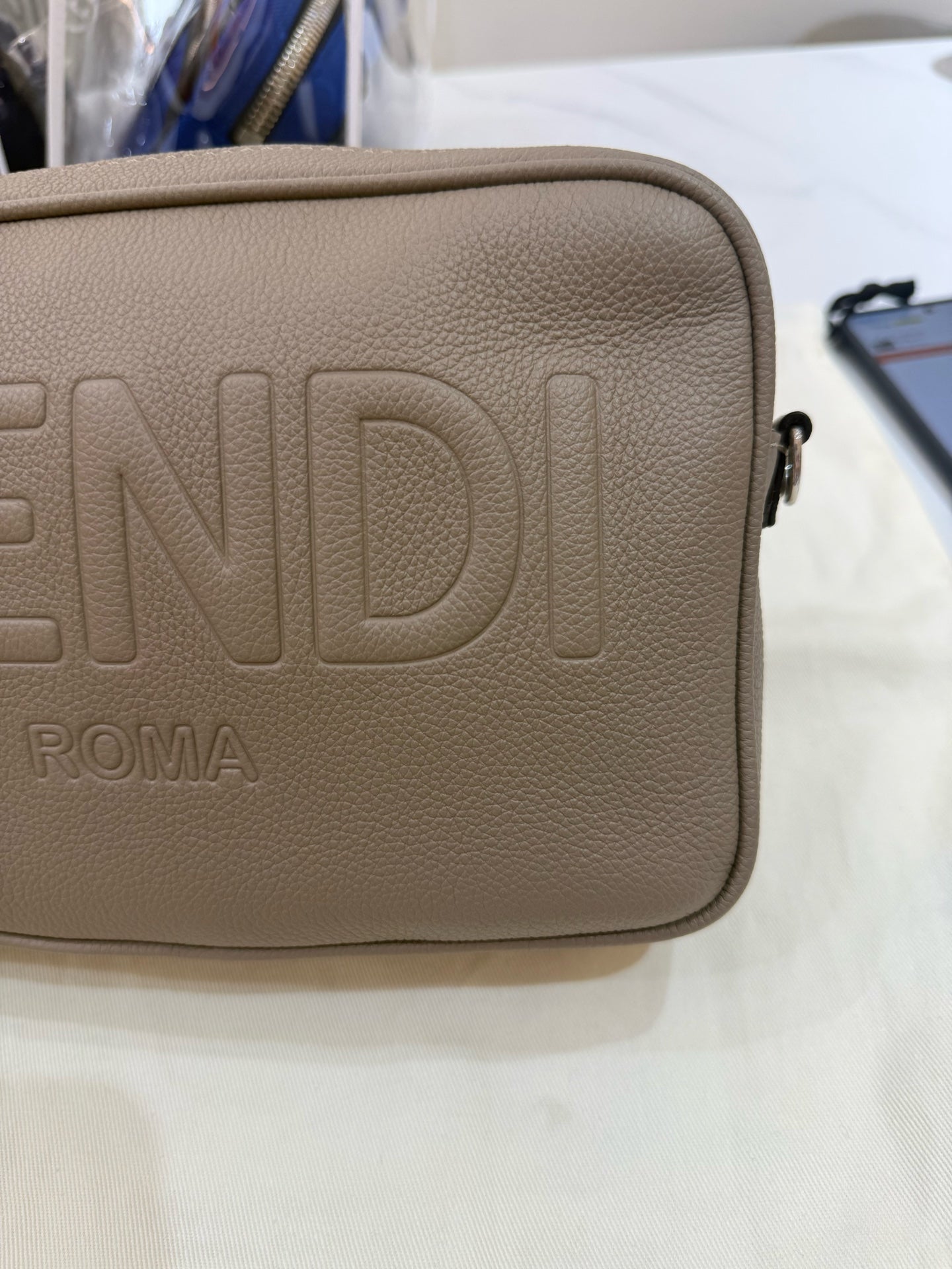 Fendi - Roma Camera Bag - Grained leather - Grey - (small)