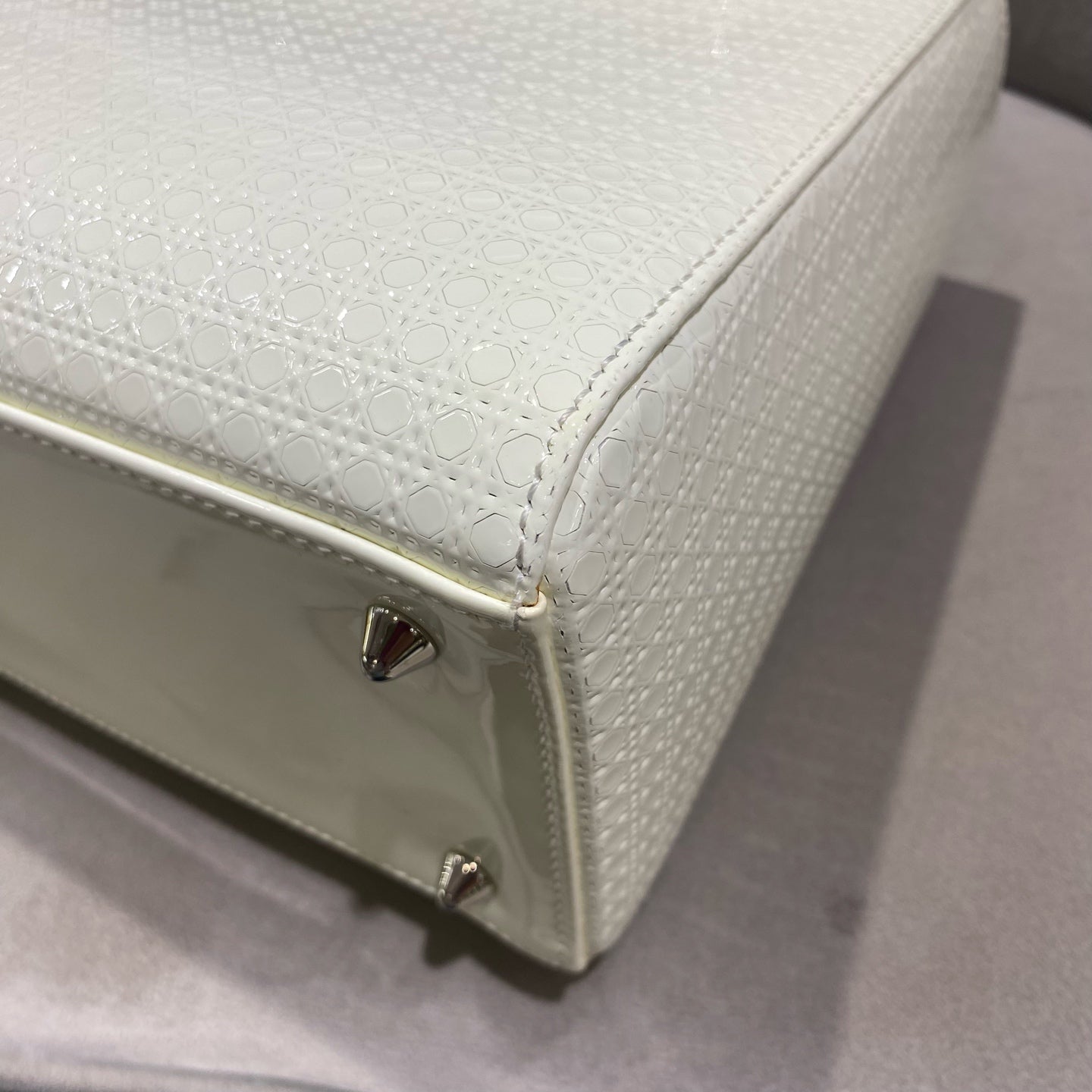 Dior - Lady Dior 5-block - Patent leather - White - (Medium)