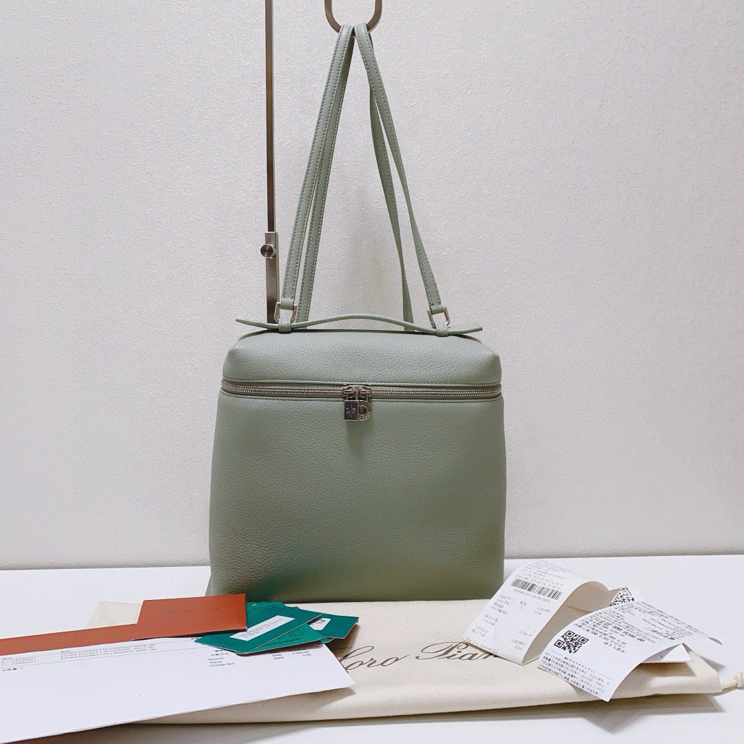 Loro Piana - Extra Pocket Backpack L23.5 - Calfskin leather - Eucalyptus - (mini)