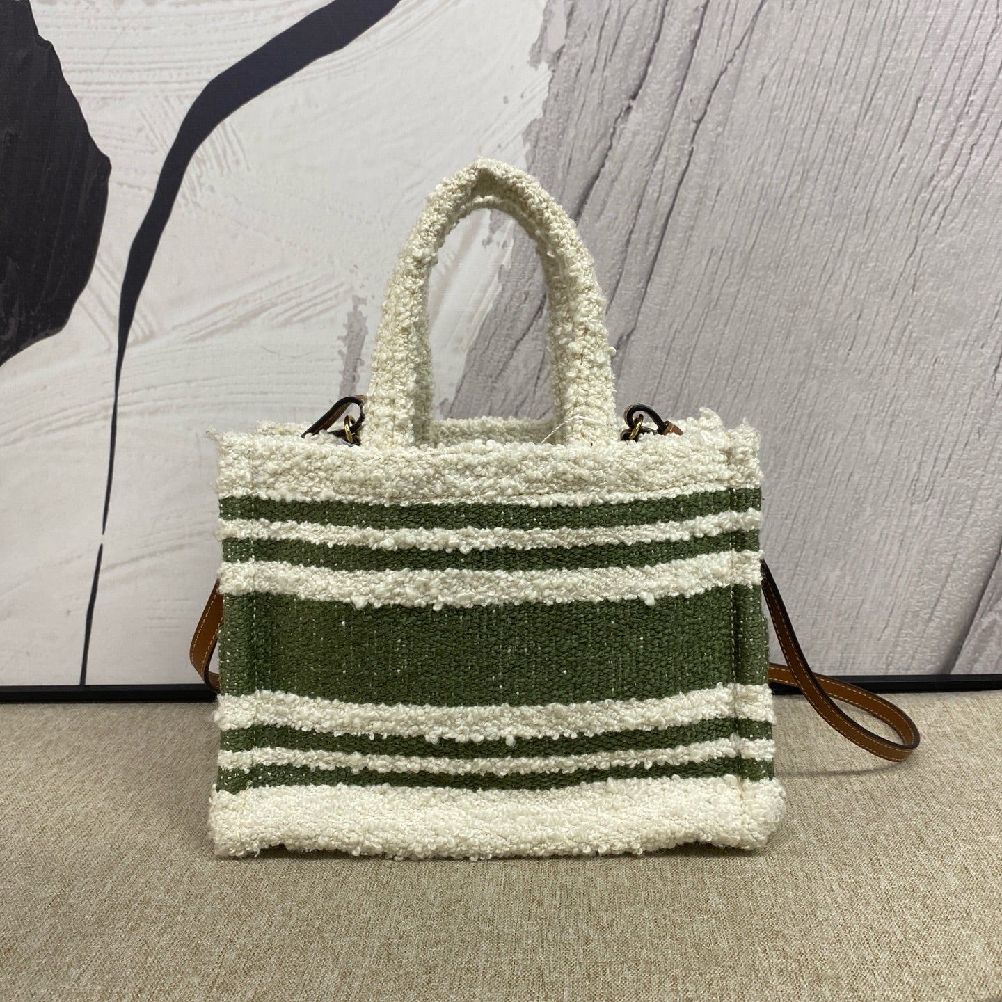 Celine - Small Vertical Cabas Triomphe Tote - Wool felt and Leather - Multicolour - (Small)