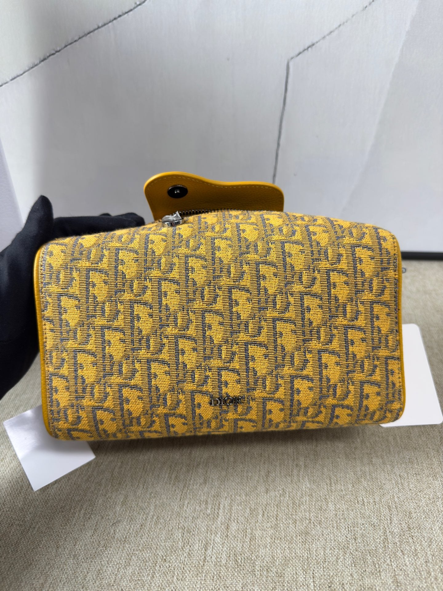 Dior - Lingot 22 Oblique Duffle Bag - Embroidered Dior Oblique canvas with grain leather trim - Yellow - (small)
