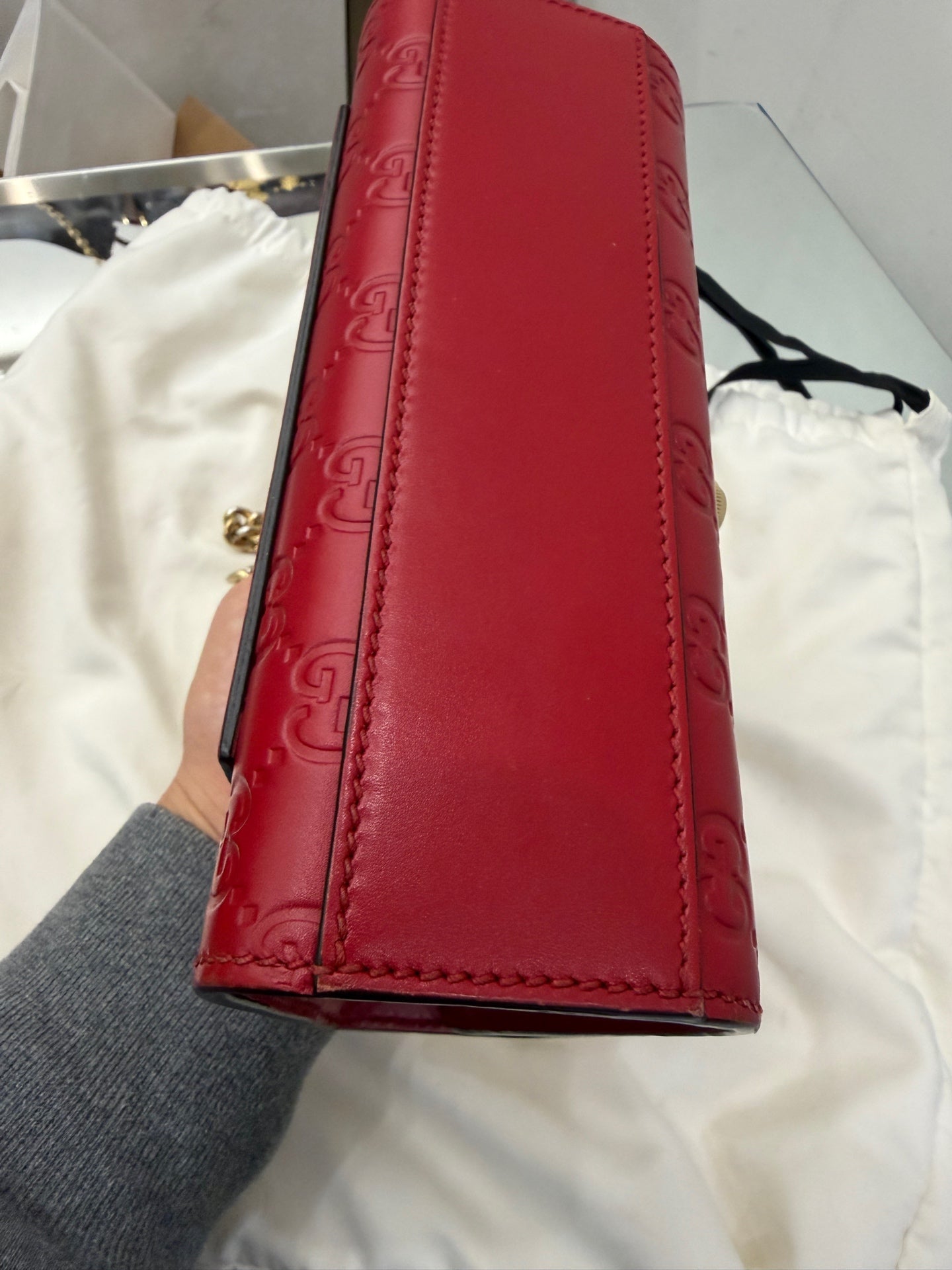 Gucci - Padlock - Guccissima embossed leather - Red - (small)