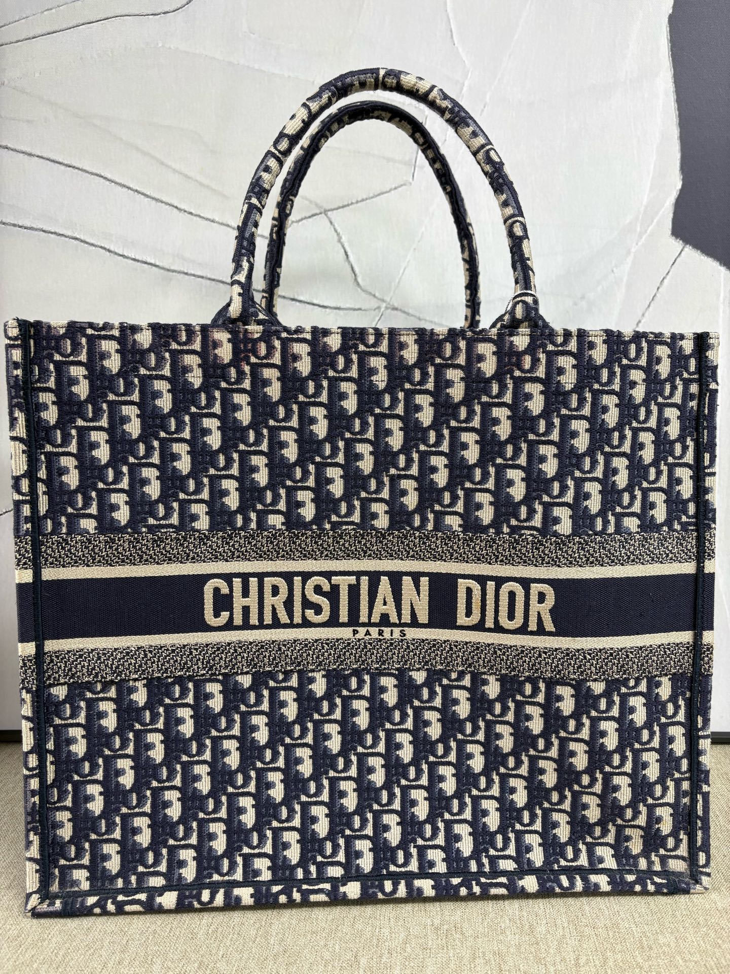 Dior - Book Tote - Embroidered canvas - Blue - (Large)