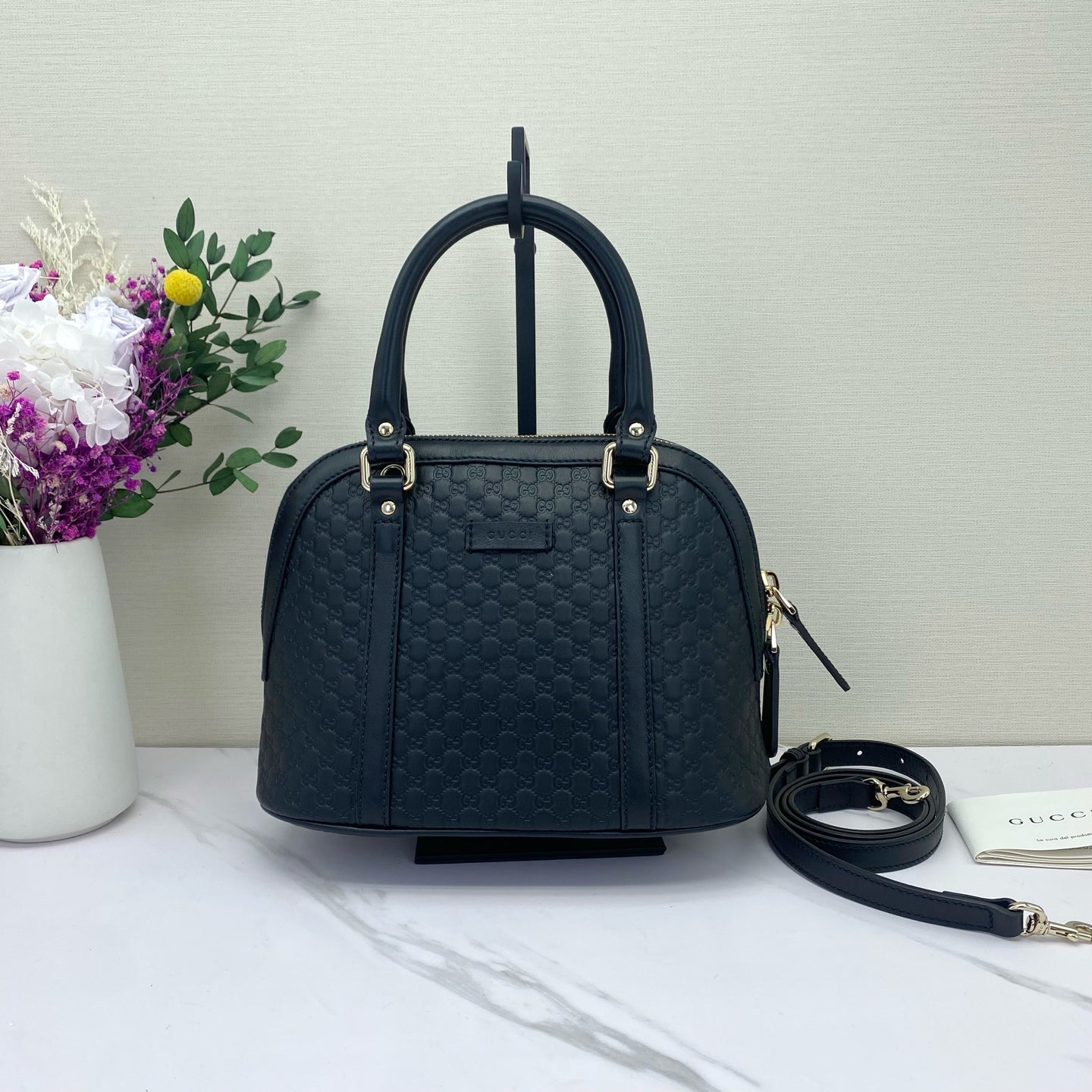 Gucci - Guccissima Dome Bag Small - Leather - Black - (small)