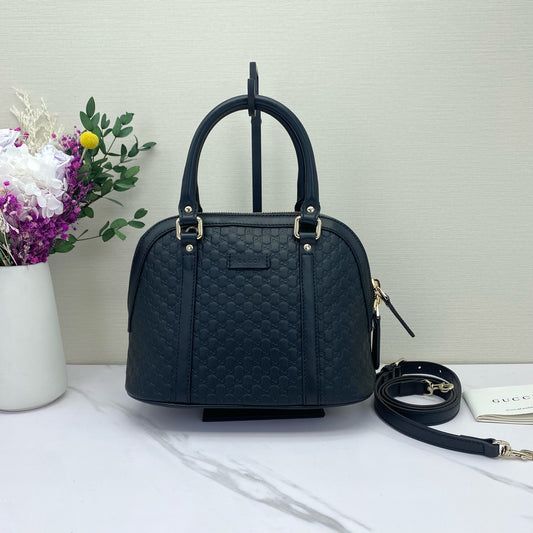 Gucci - Guccissima Dome Bag Small - Leather - Black - (small)