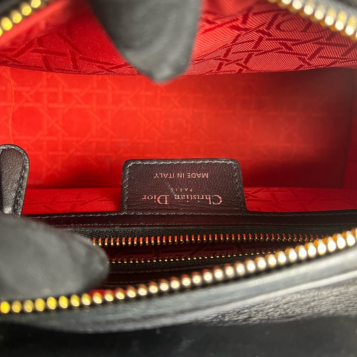 Dior - Lady Dior Bag - Lambskin leather - Black - (Medium)