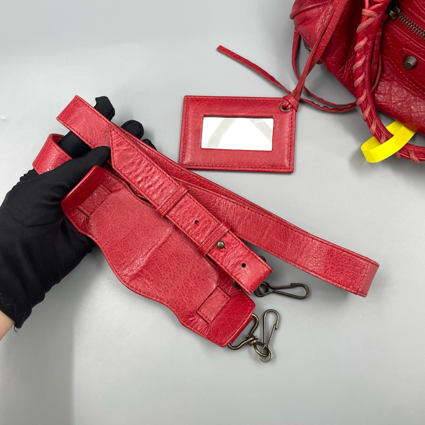 Balenciaga - Boston Motorcycle Bag 241511L5967 - Distressed lambskin leather - Red - (Small)