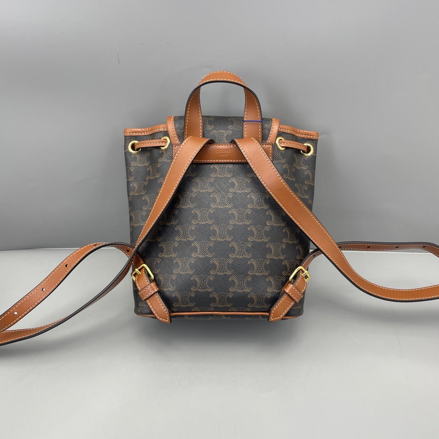 Celine - Triomphe Canvas Mini Backpack - Triomphe canvas and leather - Brown - (mini)