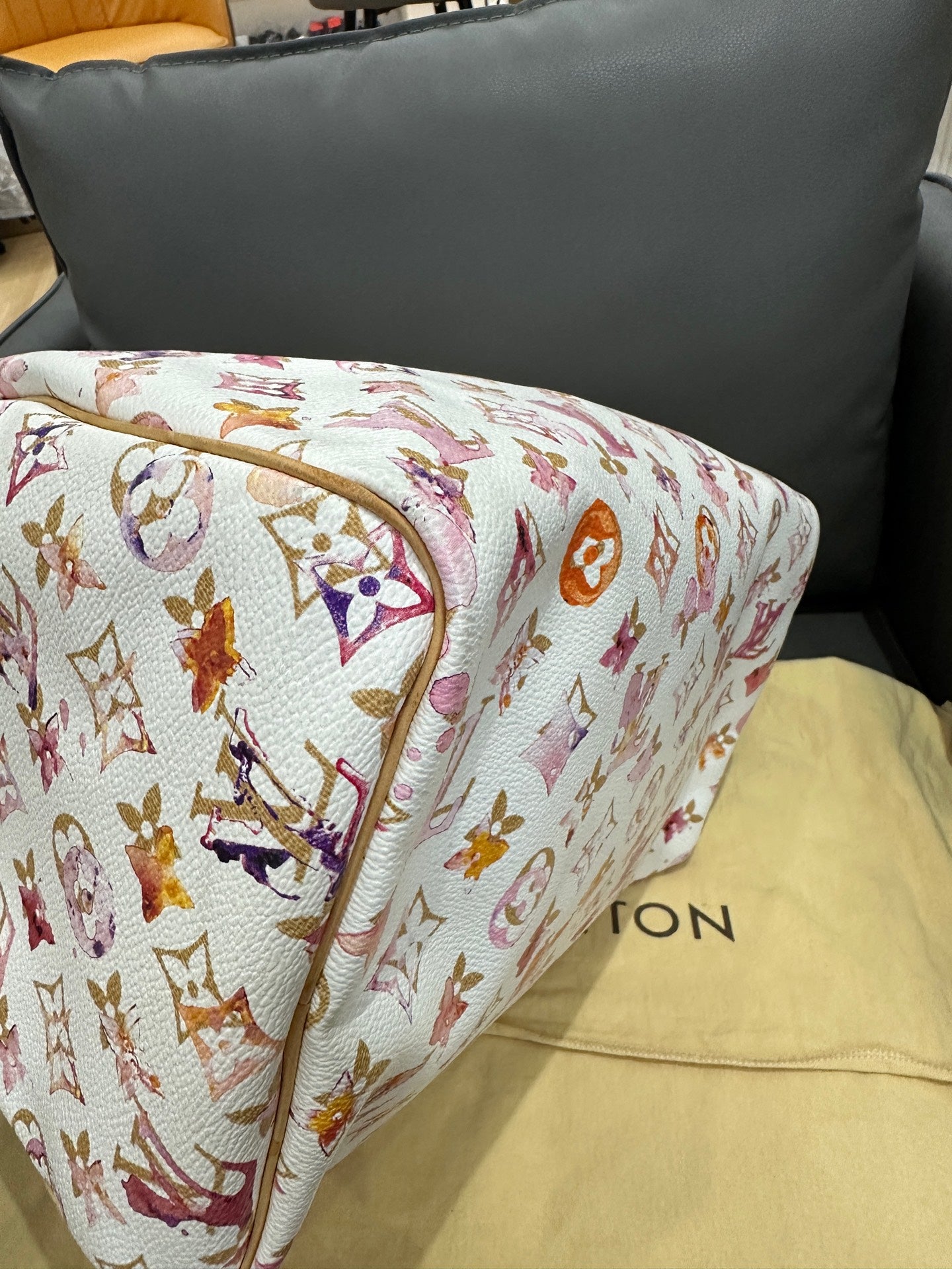 Louis Vuitton - Speedy 30 Watercolor - Coated canvas with Vachetta leather trim - White with Multicolour print - (Medium)