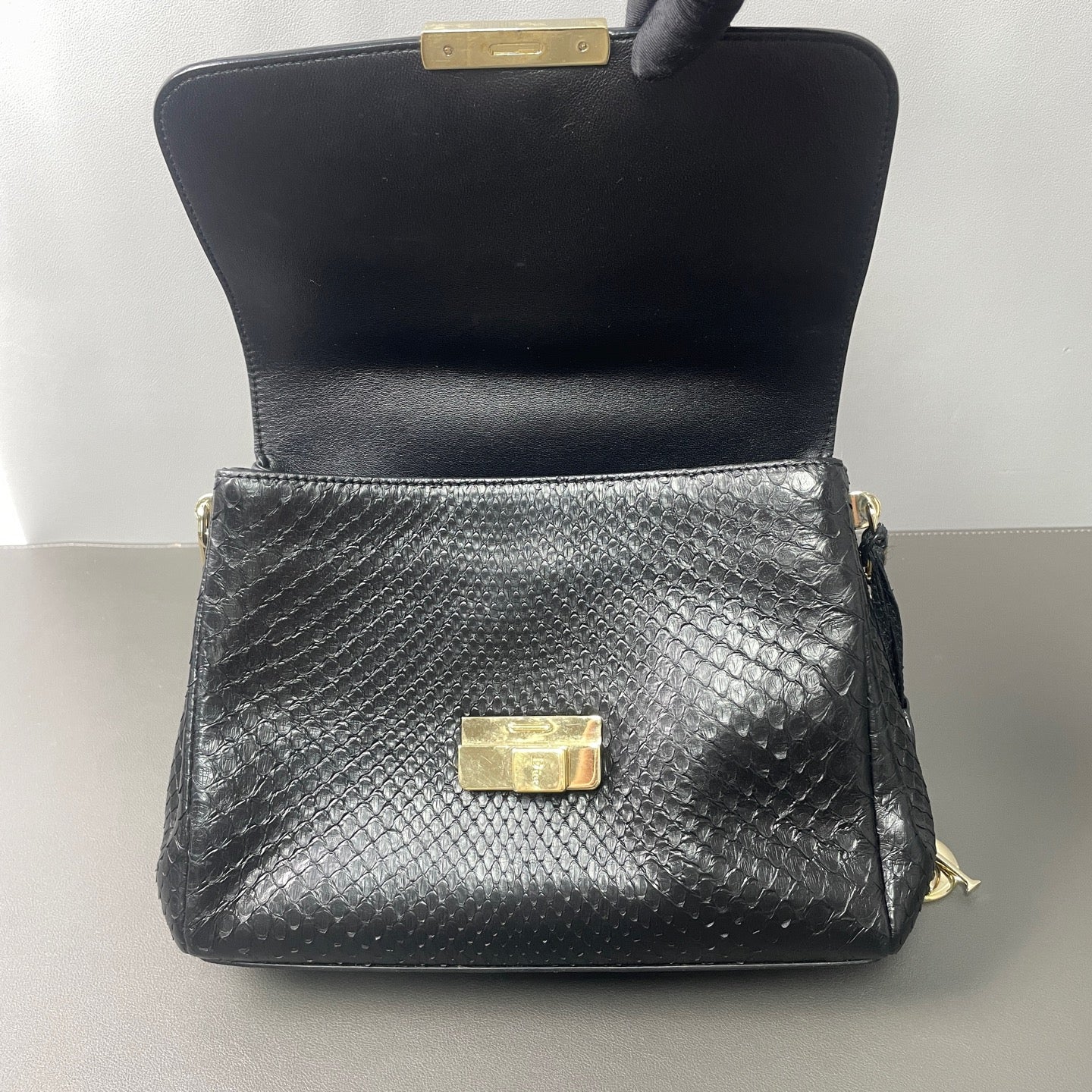 Dior - Diorling Chain Bag - Python skin - Black - (small)