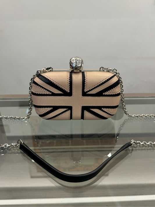 Alexander McQueen - Rhinestone Skull Union Jack Clutch - Leather - Multicolour - (mini)