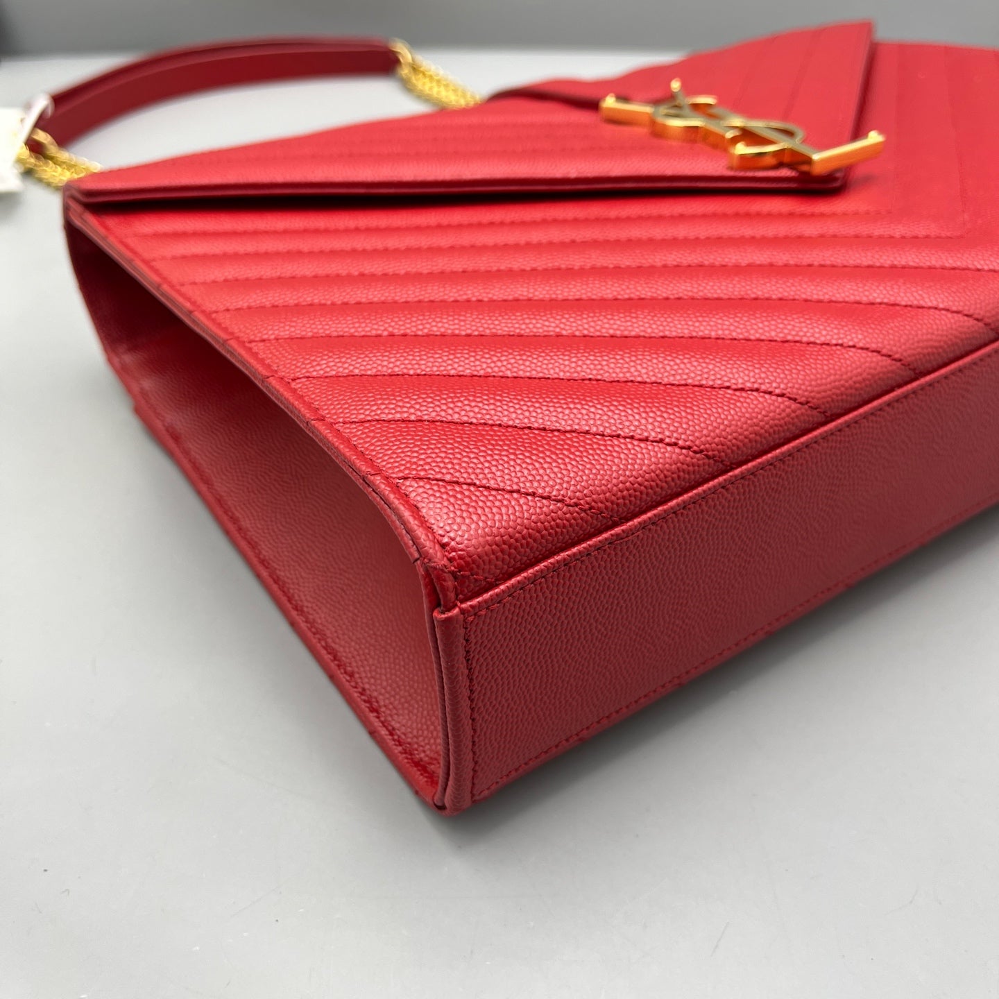 Saint Laurent - Envelope Chain Bag - Caviar leather - Red - (Large)