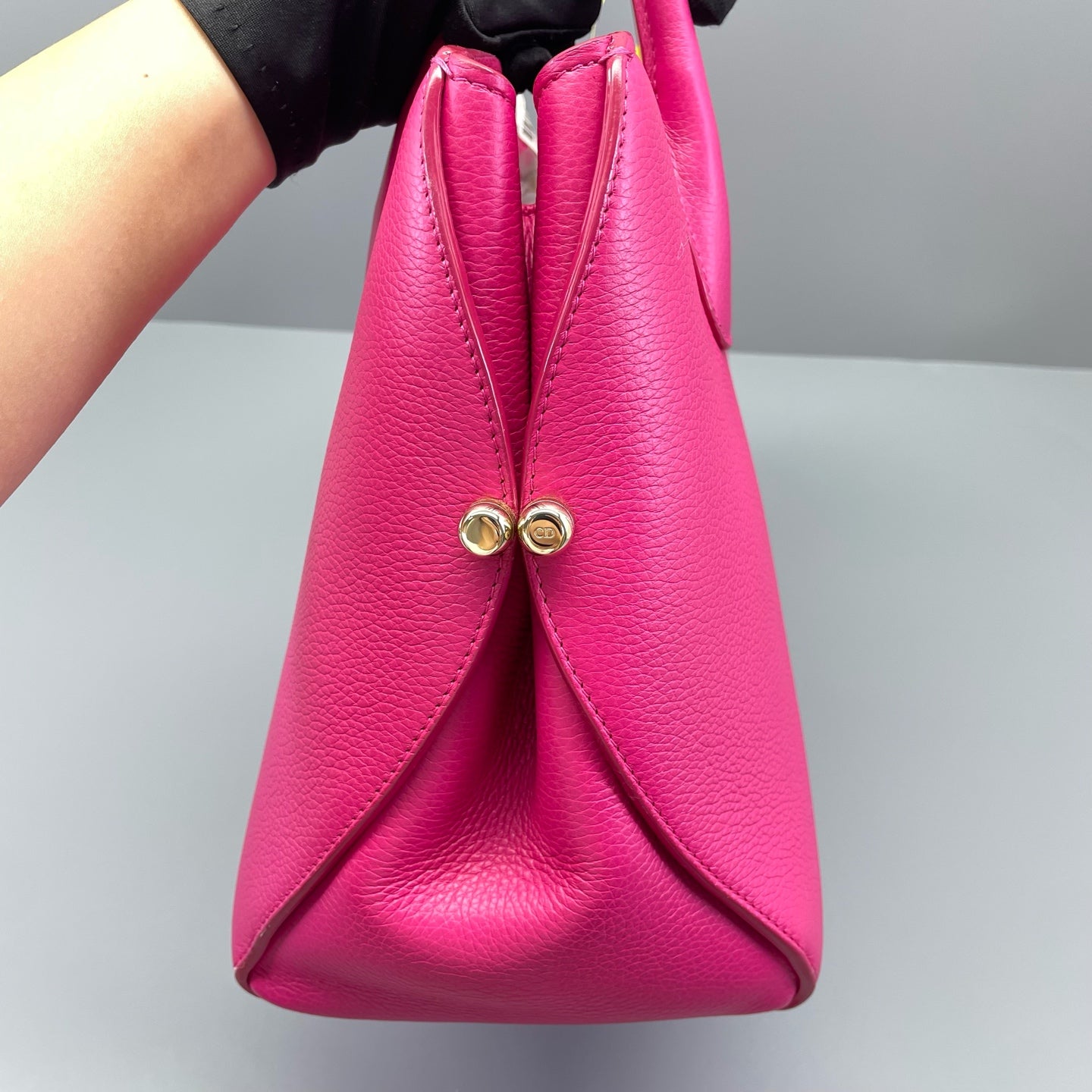 Dior - Tote Bag with DIOR Charms - Pebbled leather - Pink - (Medium)