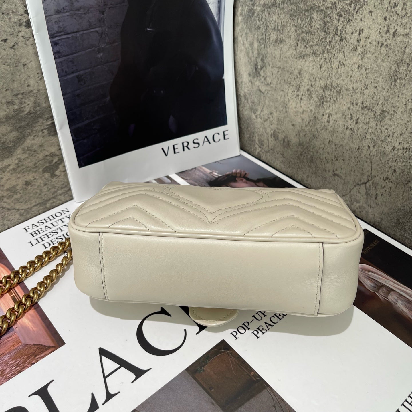 Gucci - GG Marmont Mini Matelassé Shoulder Bag - Leather - White - (small)