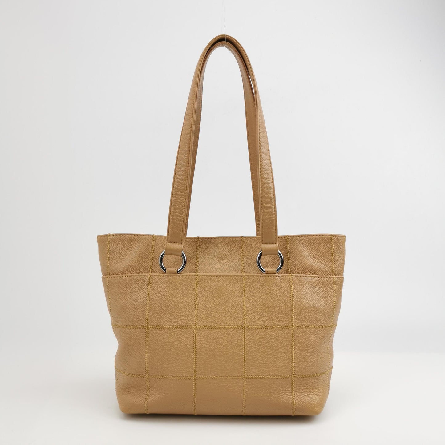 Chanel - Choco Bar Tote Bag - Grained calfskin leather - Beige - (Medium)
