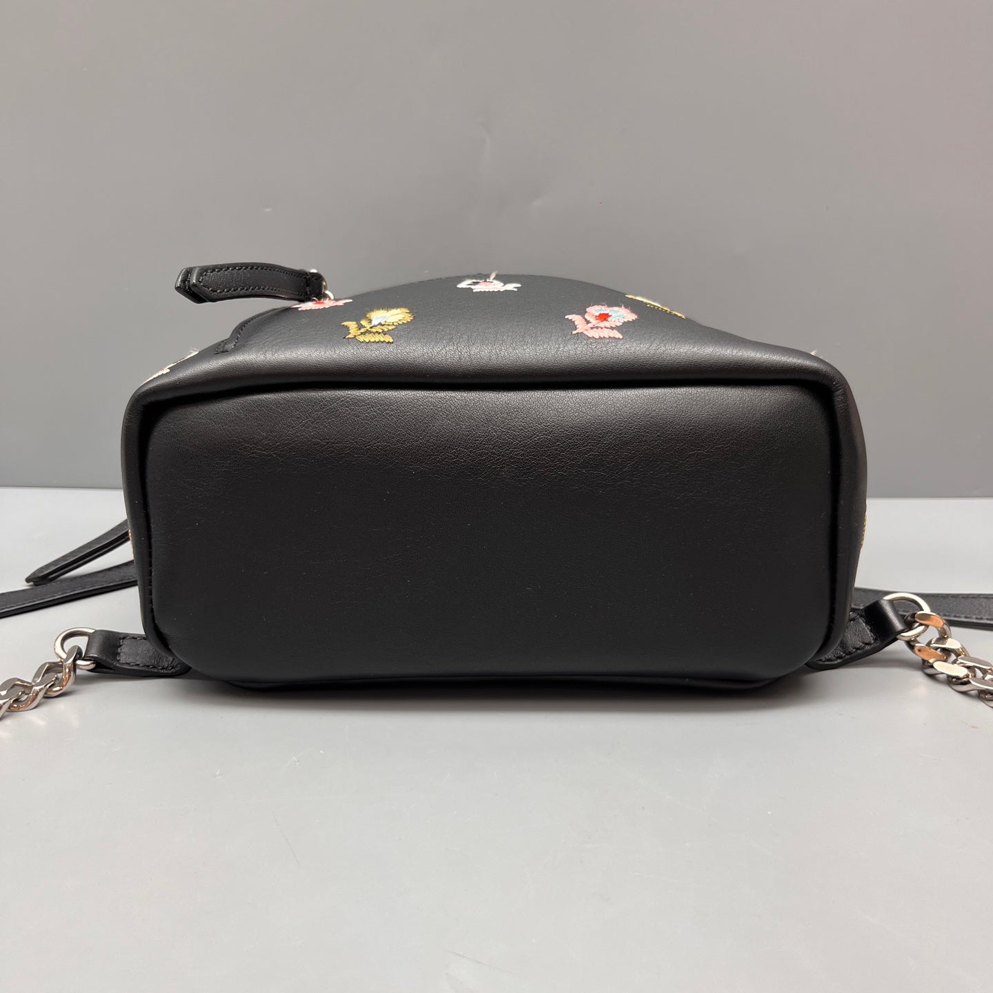 Fendi - Mini Backpack - Grained leather with embroidery - Black with multicolor embroidery - (mini)