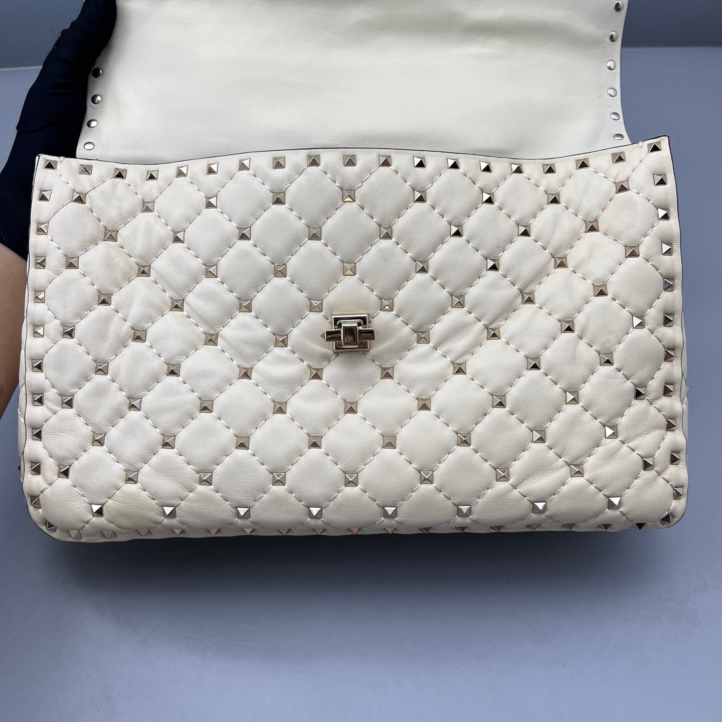 Valentino - Rockstud Messenger Bag - Leather - White - (medium)