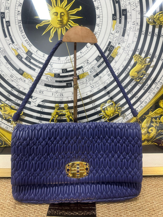 Miu Miu - Matelassé Jeweled Large Crossbody Bag - Leather - Purple - (large)