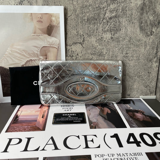 Chanel - 31 Bag Clutch - Waxy leather - Silver - (small)