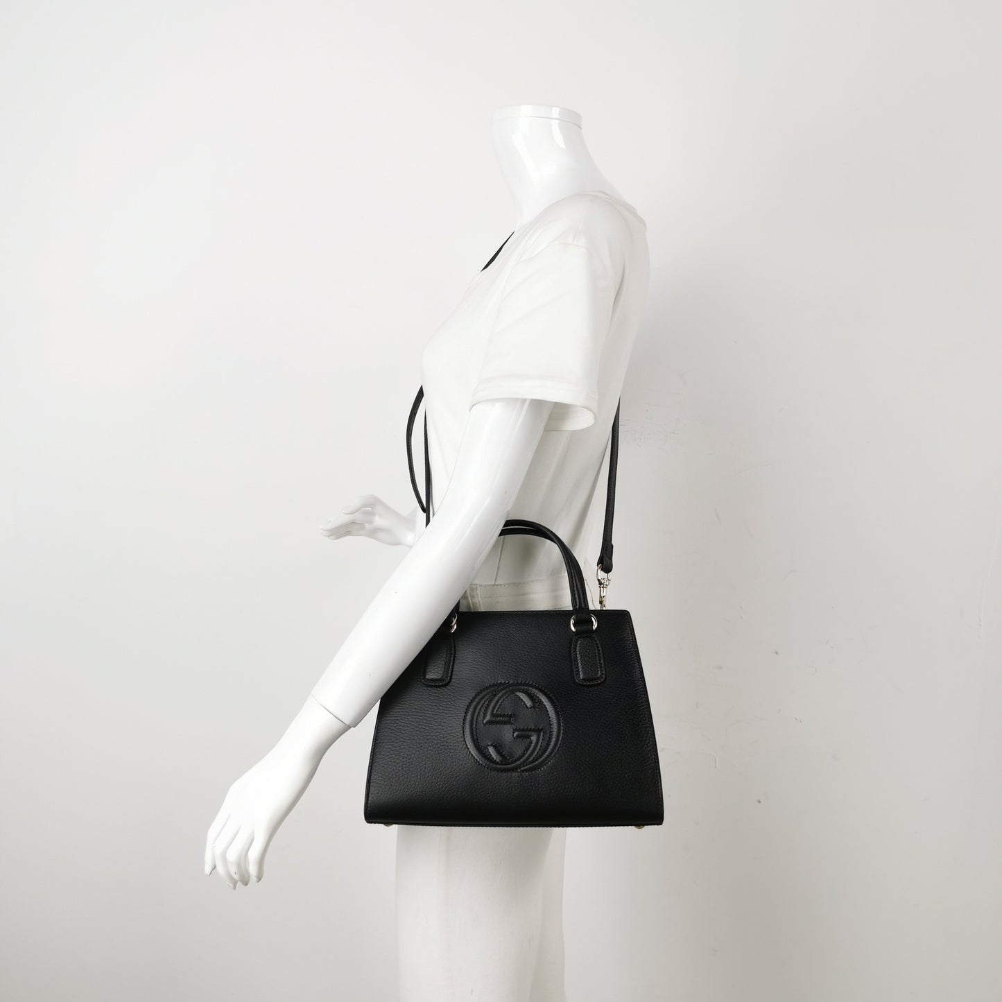 Gucci - Soho Leather Top Handle Bag - Grained leather - Black - (Medium)