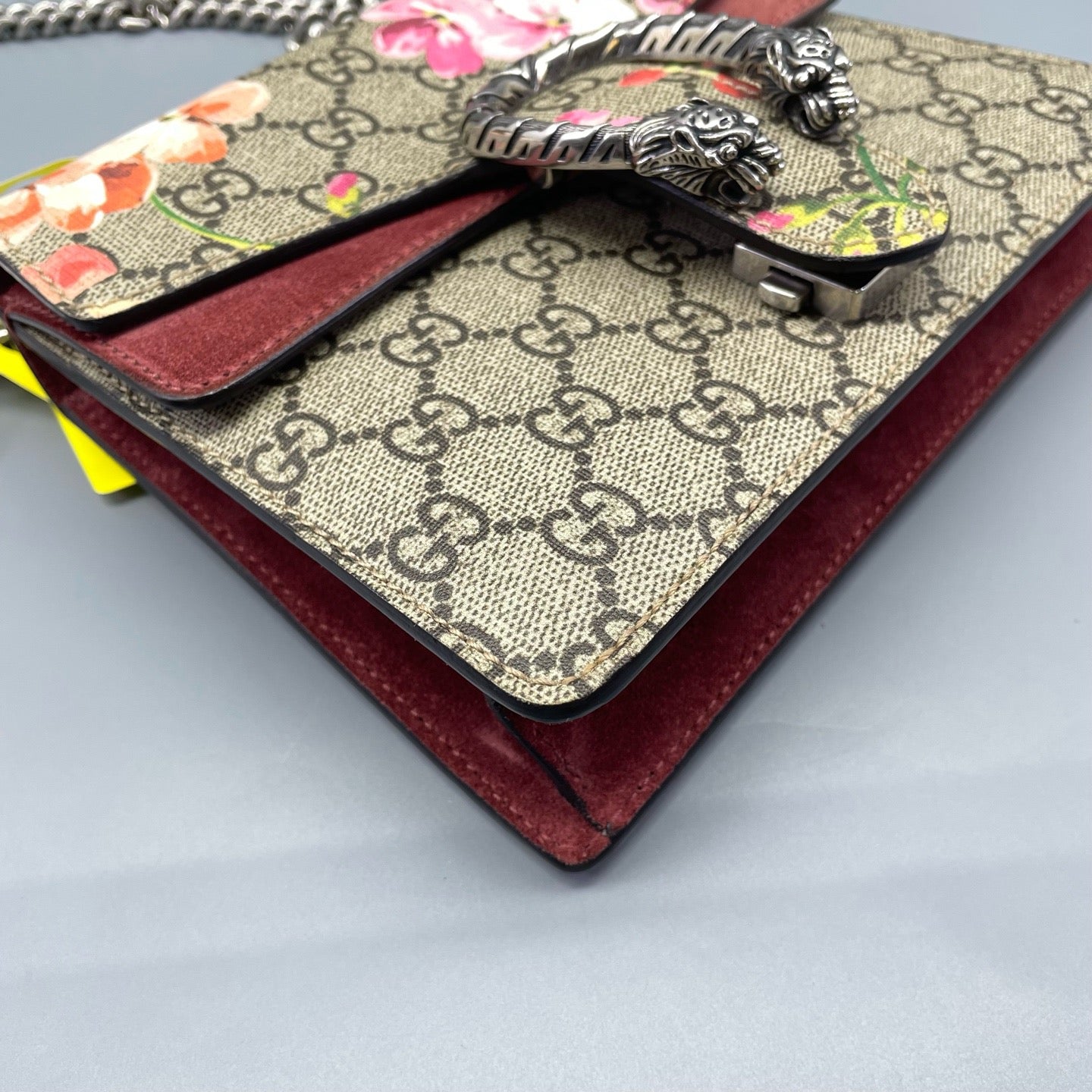 Gucci - Dionysus Mini Chain Bag Floral - GG Supreme canvas, Suede - Beige, Multicolour, Burgundy - (small)