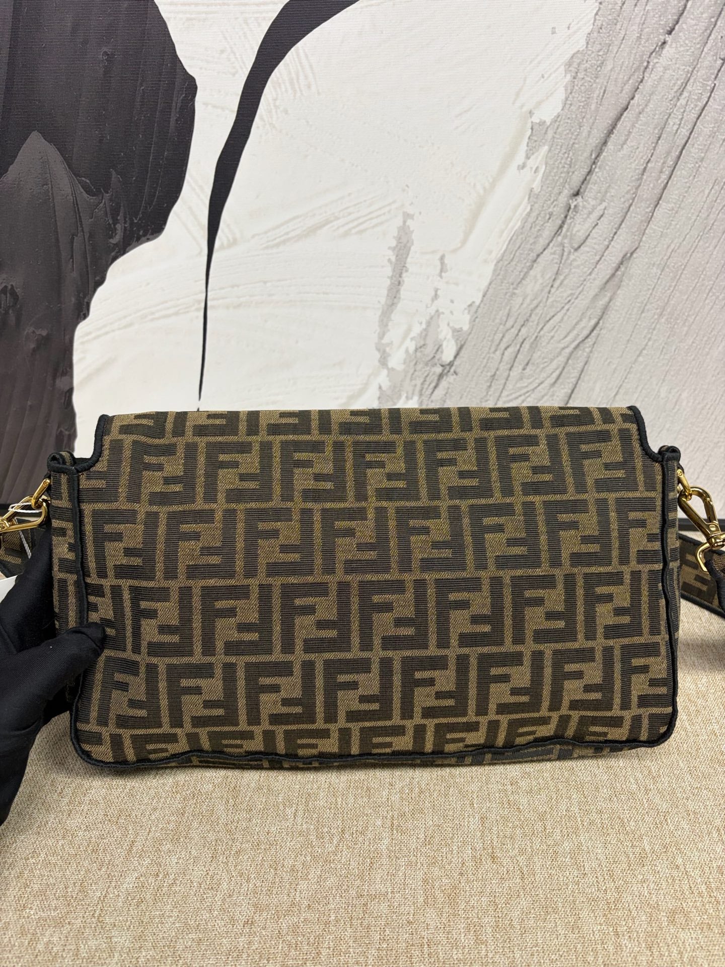 Fendi - Baguette Zucca - Cloth - Brown - (large)