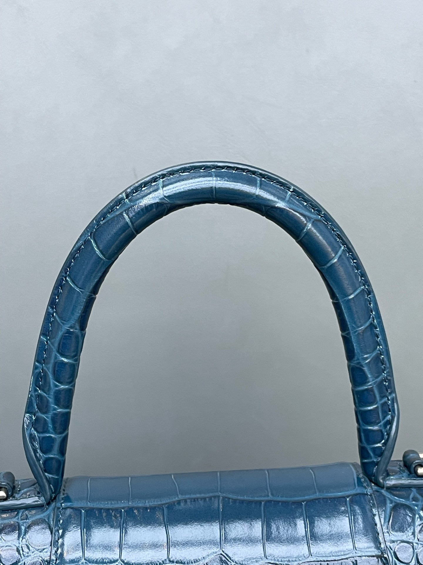 Balenciaga - Hourglass XS - Leather - Midnight Blue with Silver-Tone Hardware - (small)