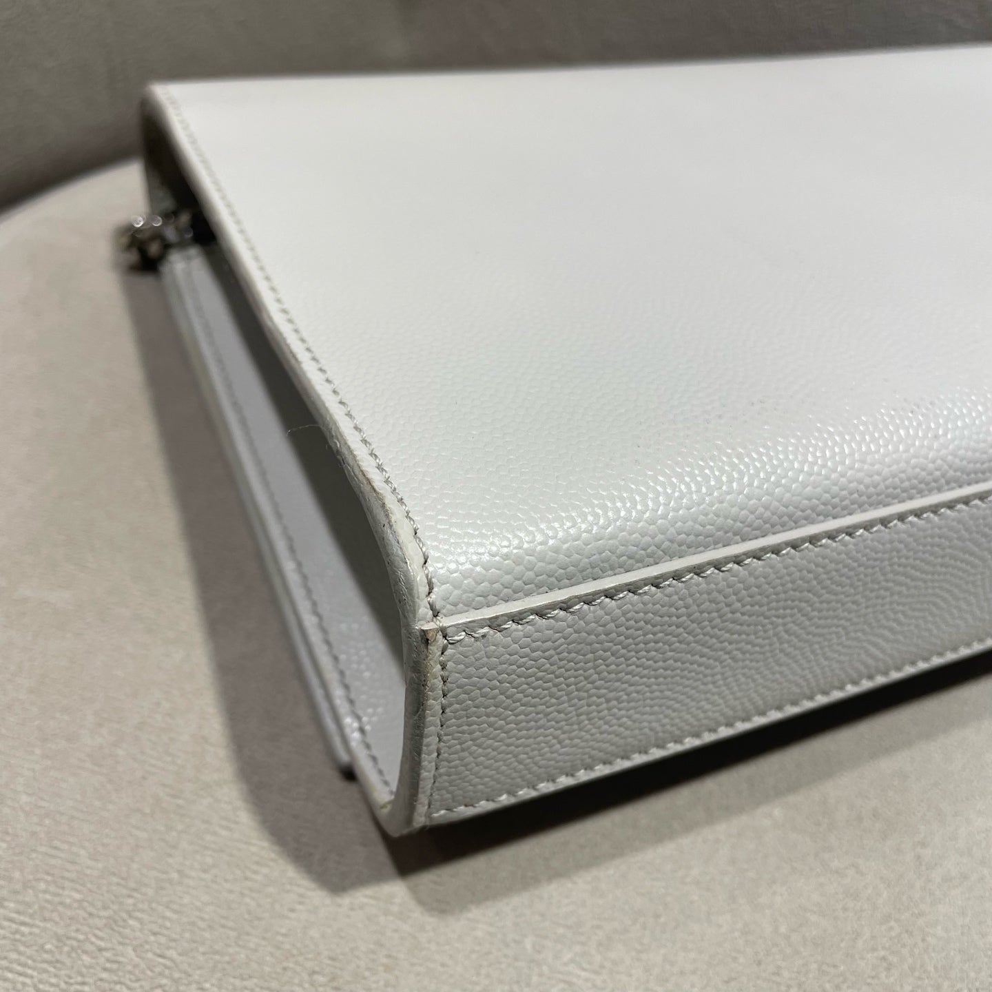 Saint Laurent - Kate - Grained calfskin leather - Grey - (small)