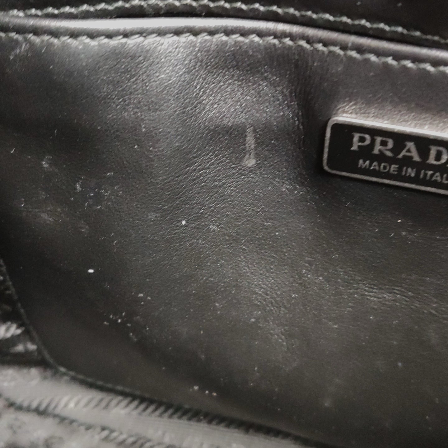 Prada - Cleo Shoulder Bag - Brushed leather - Black - (small)