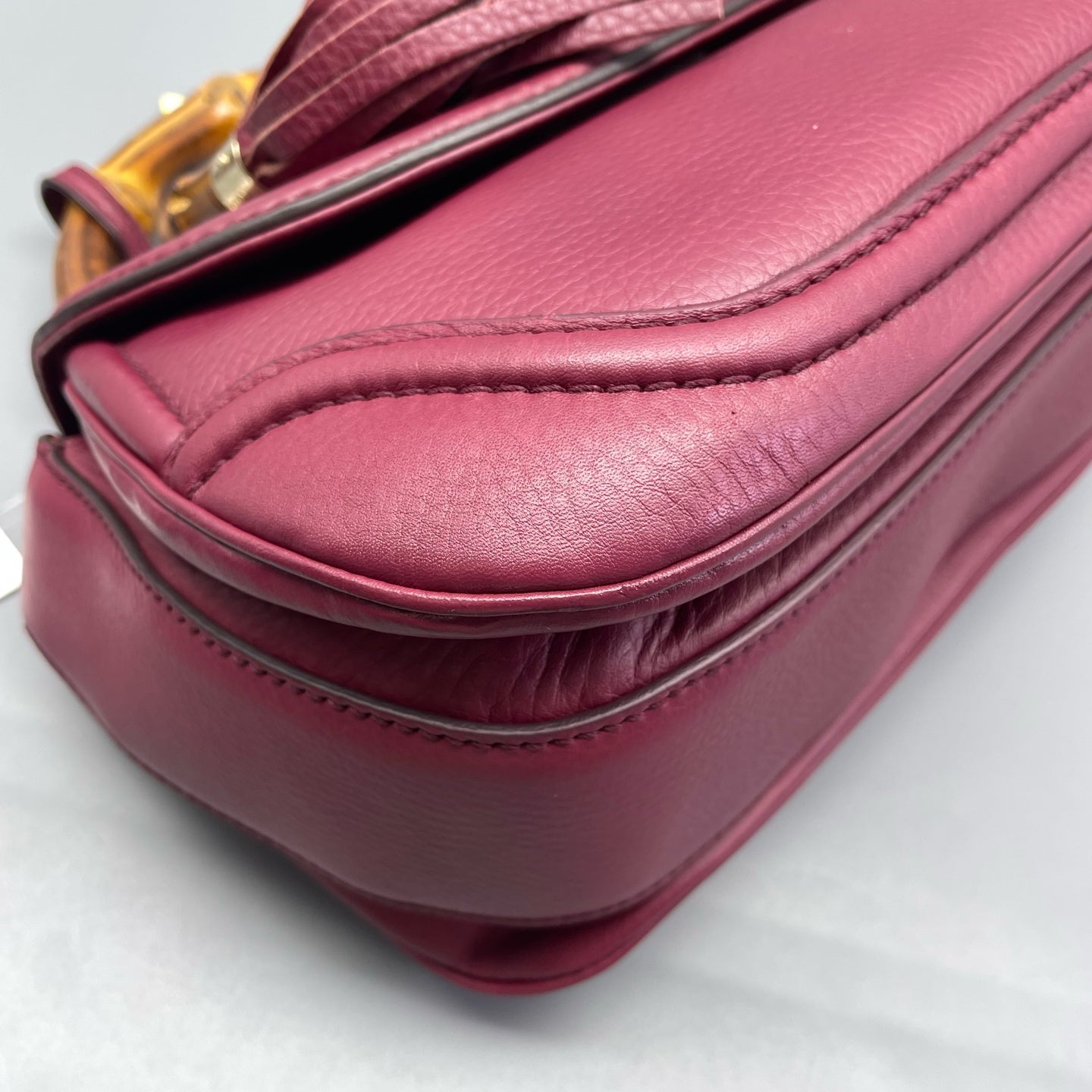 Gucci - Bamboo Top Handle Bag - Leather - Burgundy - (mini)