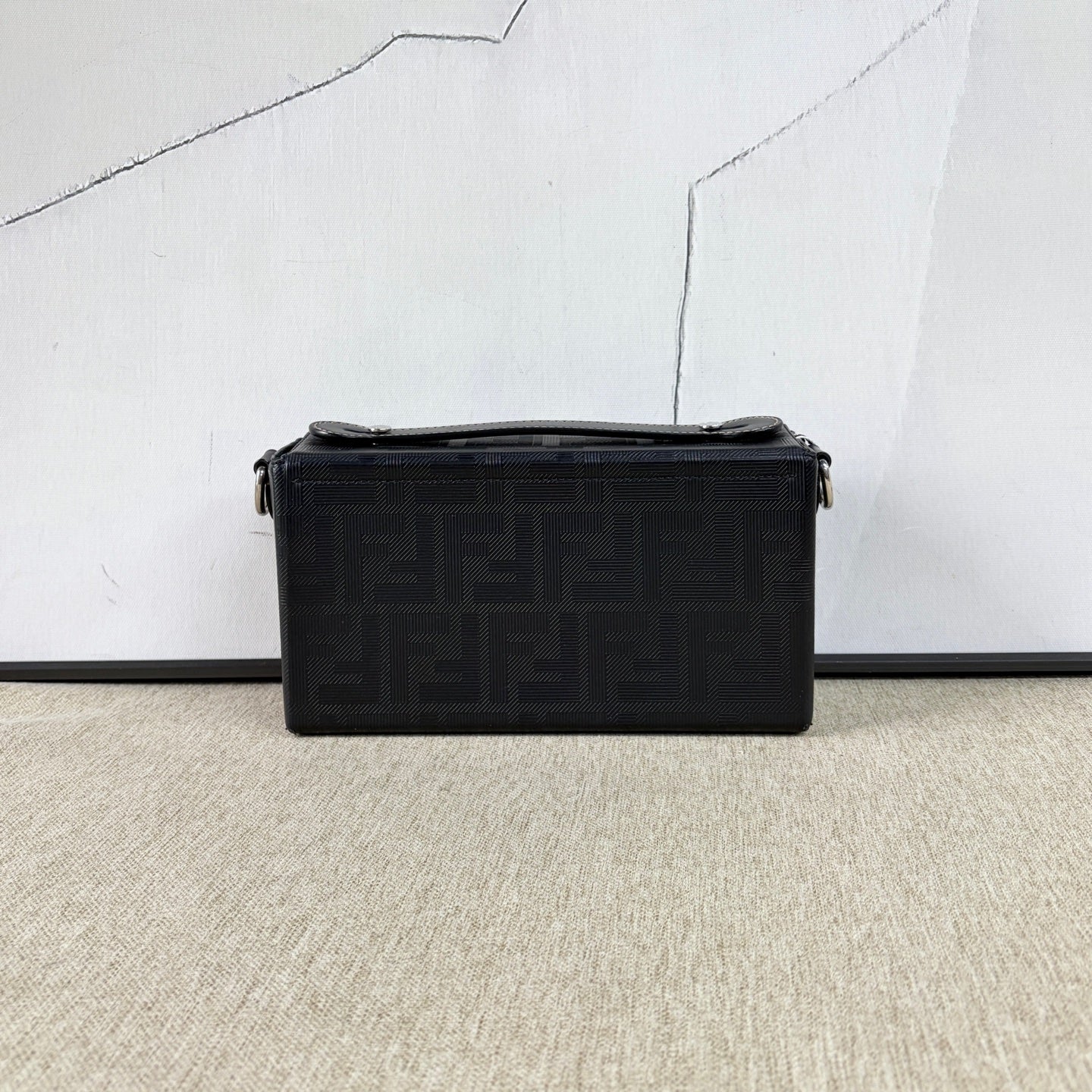 Fendi - Baguette Trunk Box Bag - Embossed leather - Black - (mini)