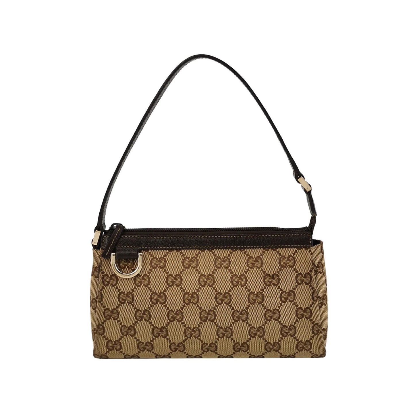 Gucci - Monogram Canvas Baguette Shoulder Bag - Canvas and Leather - Brown - (small)