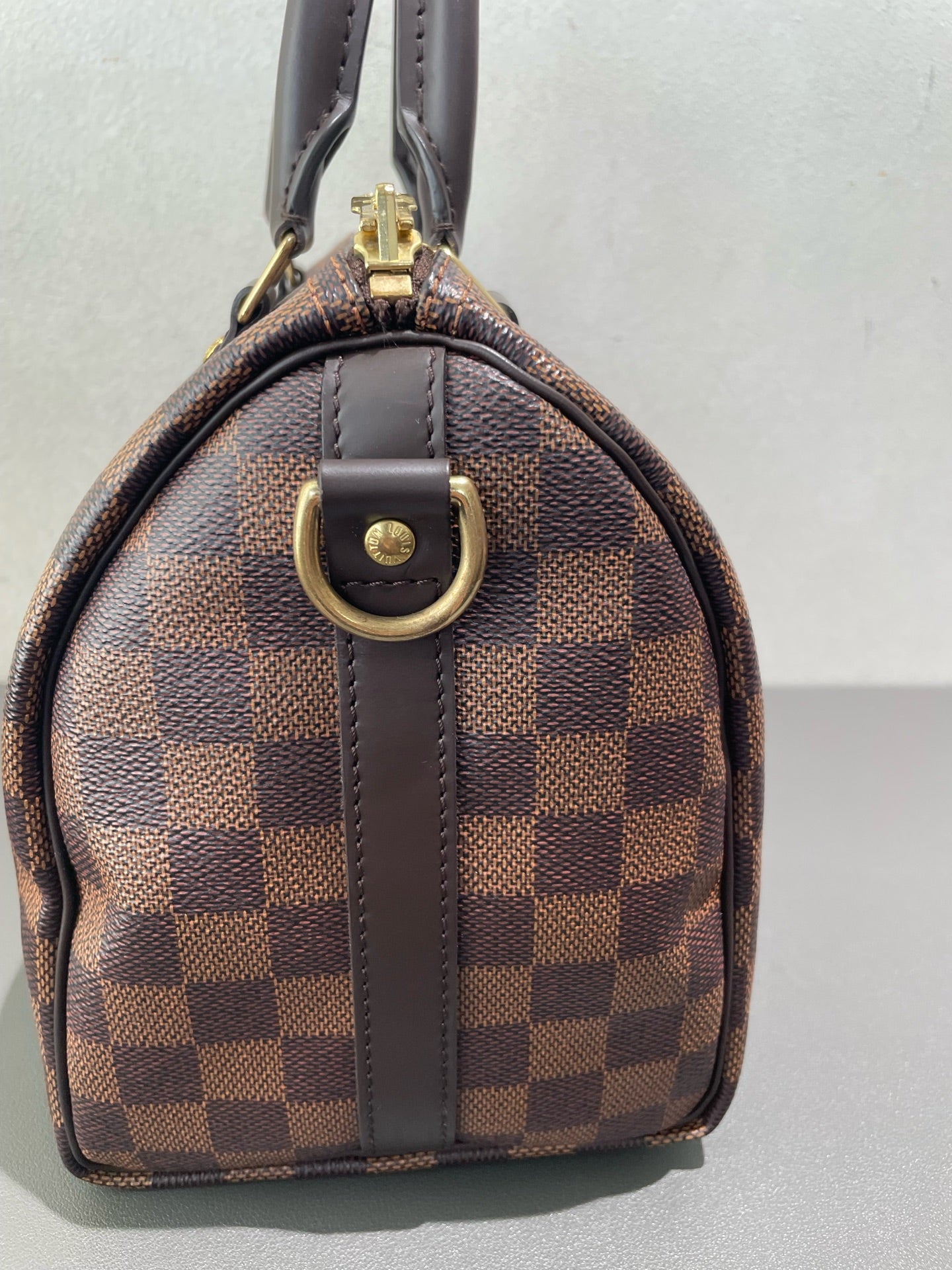 Louis Vuitton - Speedy 25 Bandoulière - Damier Ebene coated canvas with smooth leather trim - Brown - (Small)