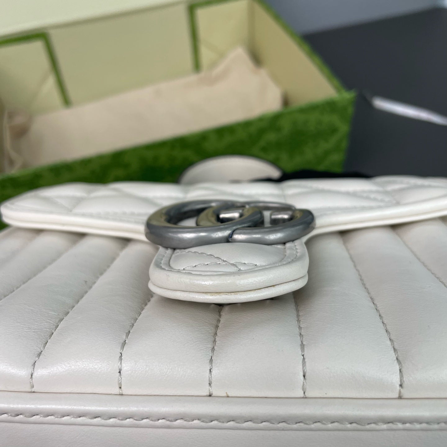 Gucci - GG Marmont Mini Top Handle Bag - Leather - White - (mini)