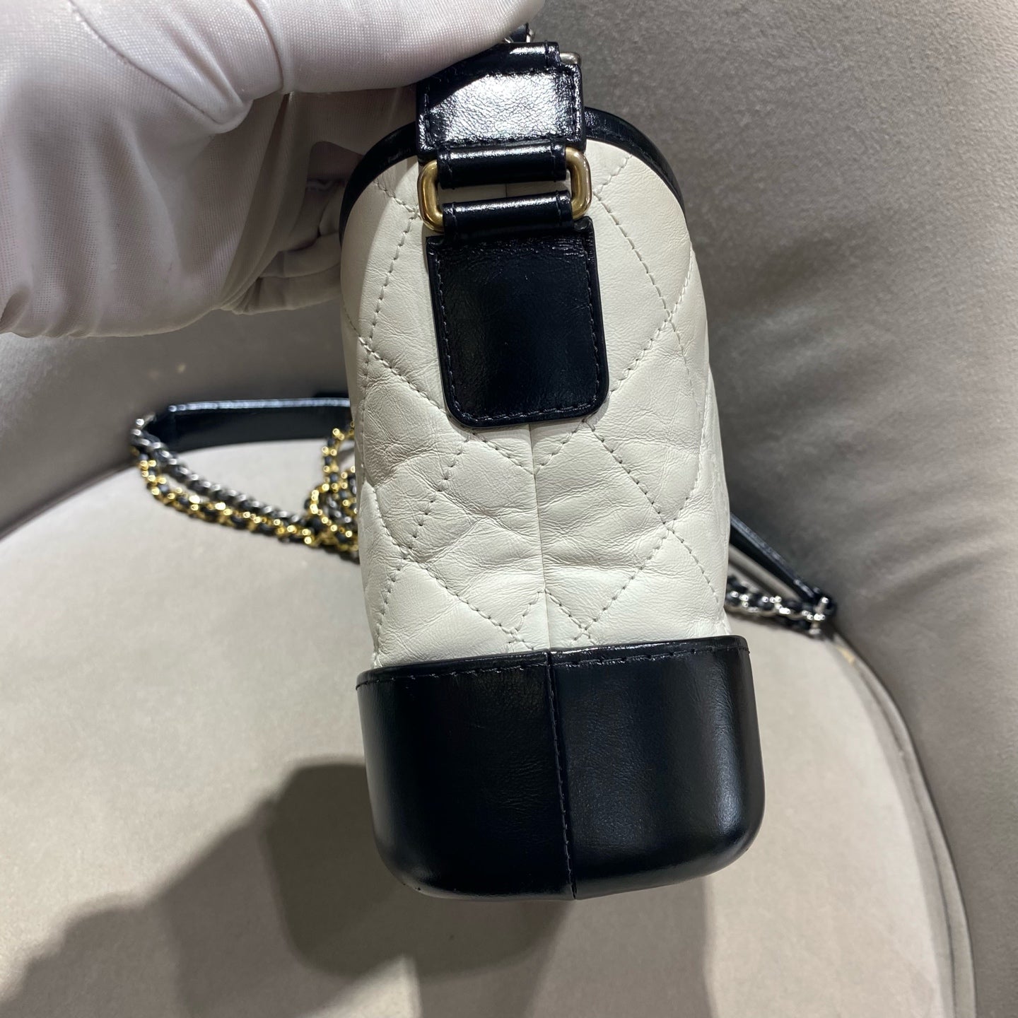Chanel - Gabrielle Hobo - Calfskin leather - Black and White - (Small)