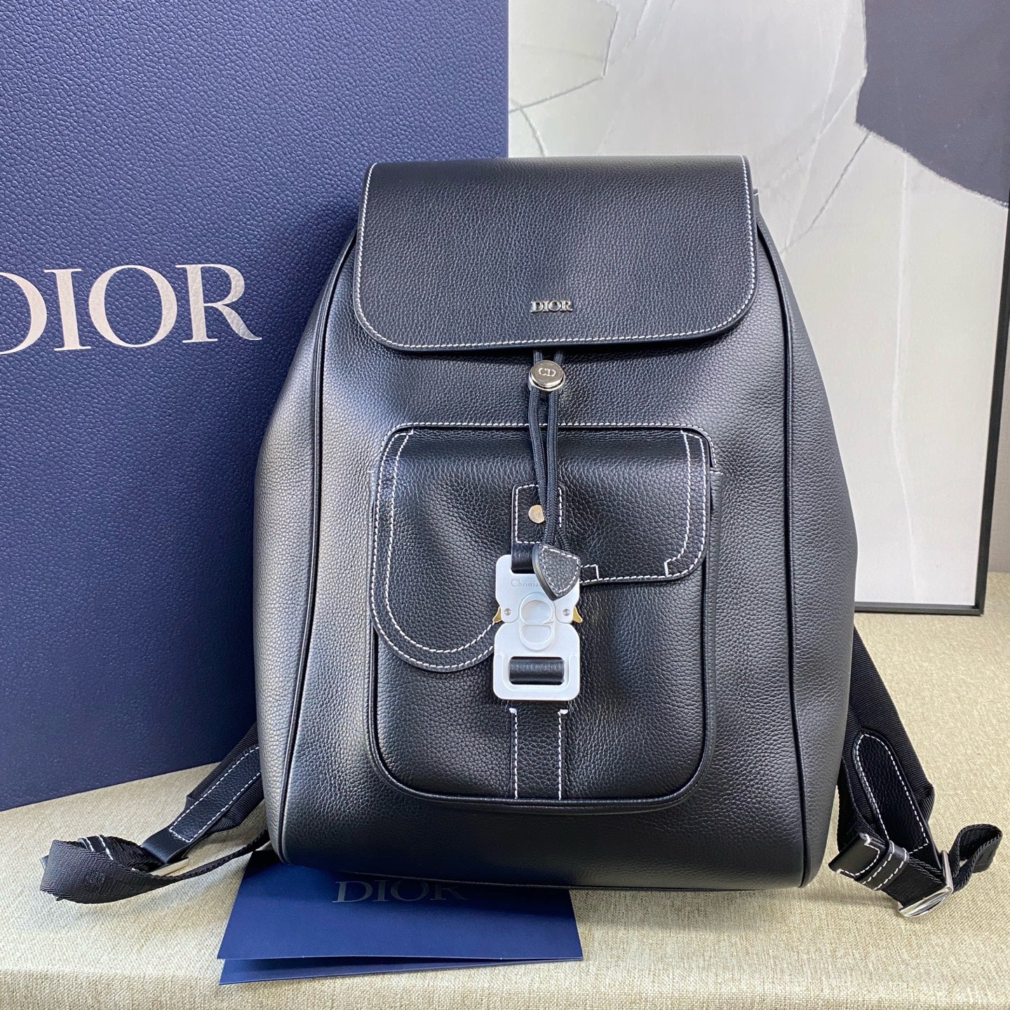 Dior - Saddle Backpack - Leather - Black - (Large)