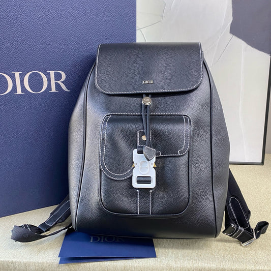 Dior - Saddle Backpack - Leather - Black - (Large)