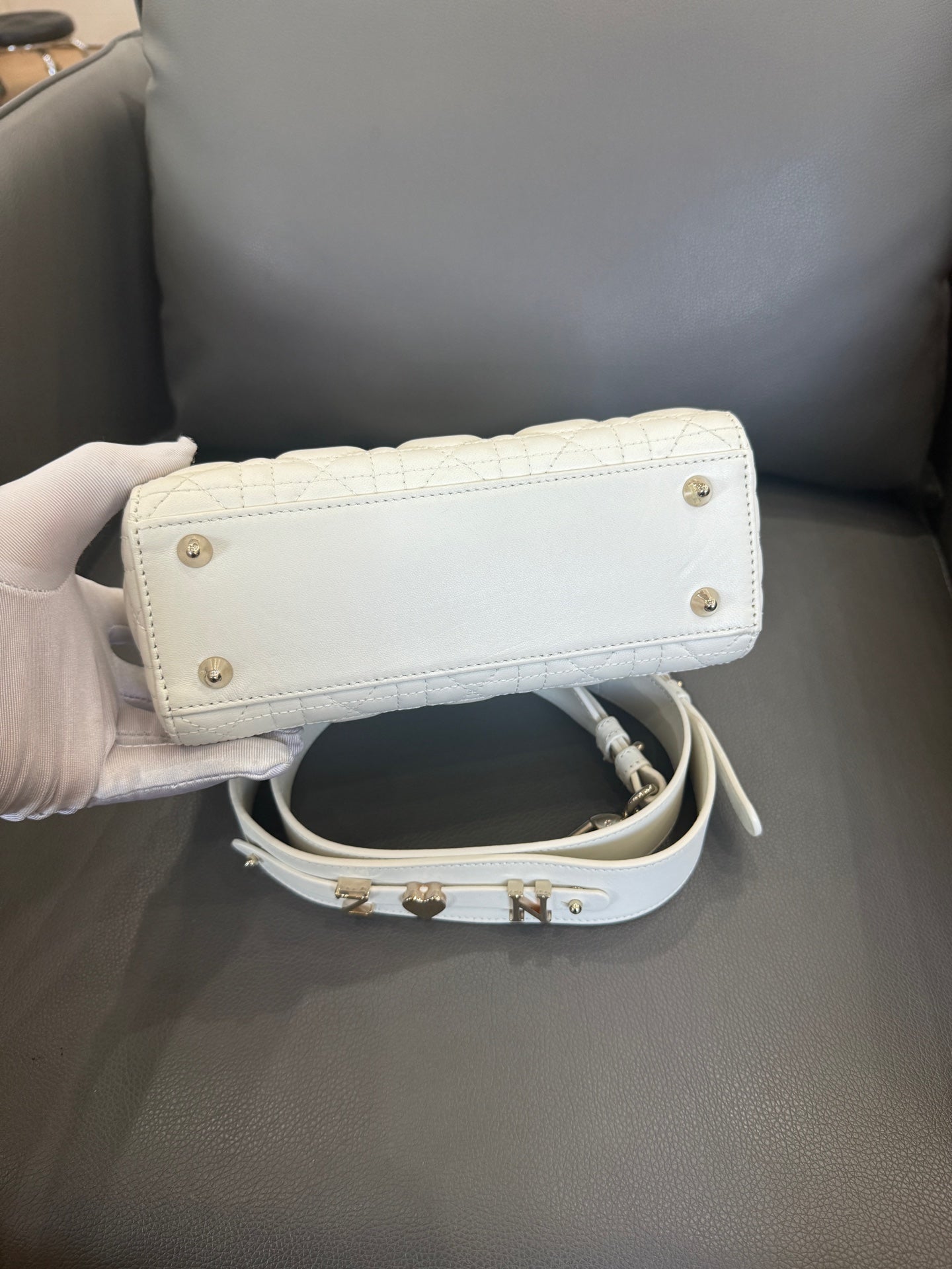 Dior - Lady Dior - Leather - White - (small)