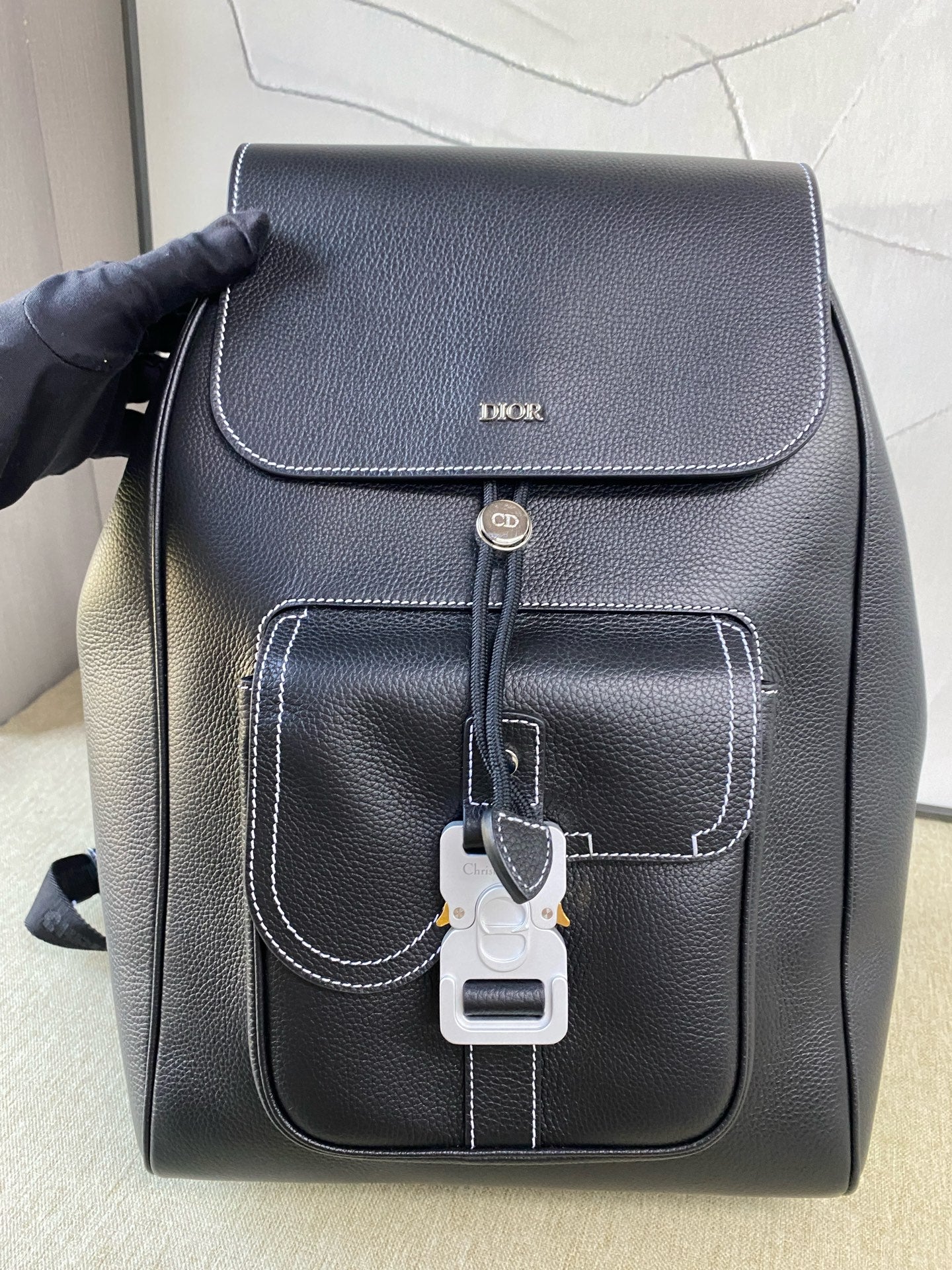 Dior - Saddle Backpack - Leather - Black - (Large)