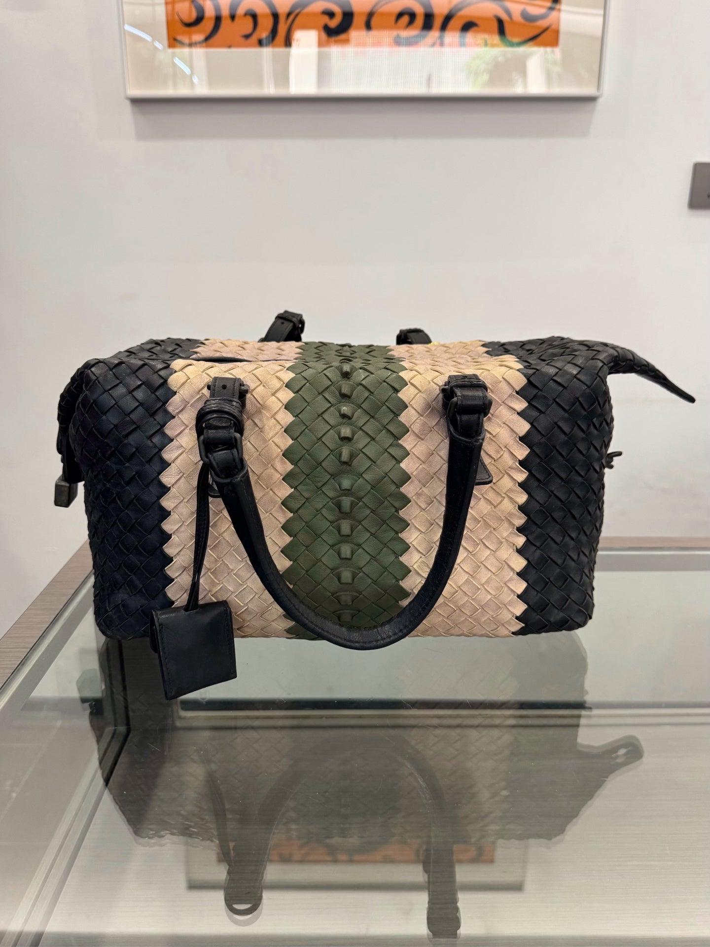 Bottega Veneta - Intrecciato Tricolour Woven Boston Bag - Leather - Multicolour - (medium)