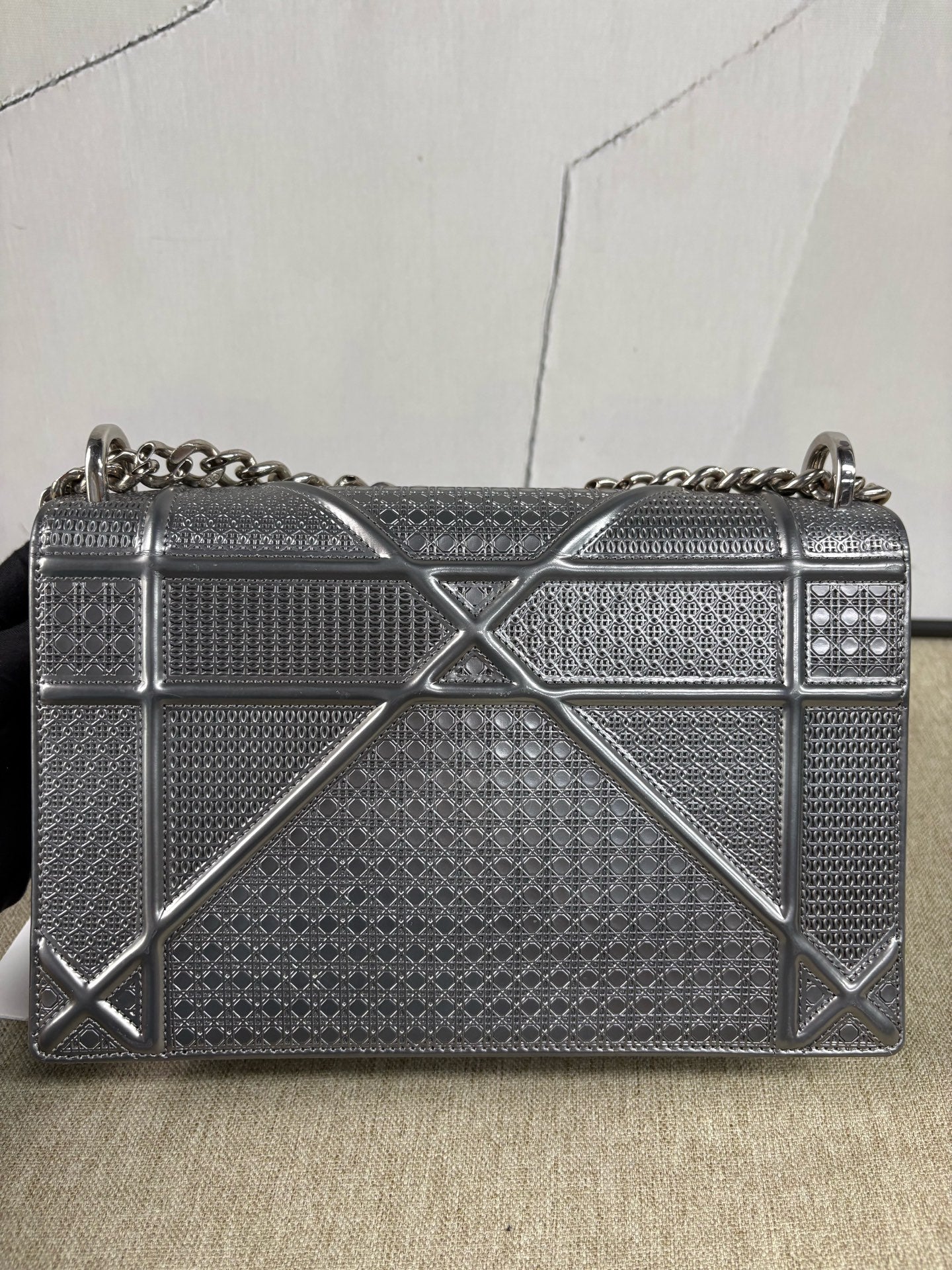 Dior - Diorama Medium Flap Bag - Patent leather - Silver - (Medium)