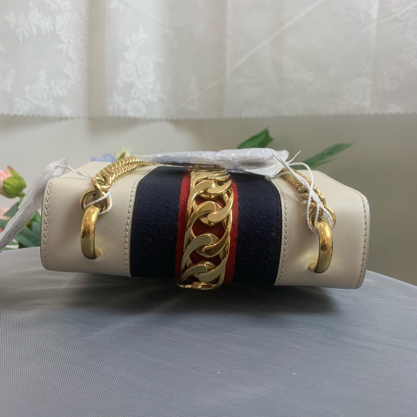 Gucci - Sylvie Small - Leather - Beige - (small)