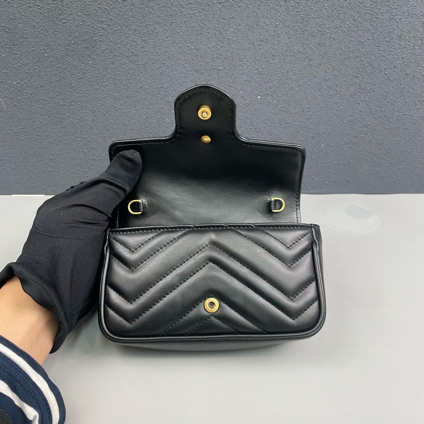 Gucci - Marmont Mini Chain Bag - Leather - Black - (mini)