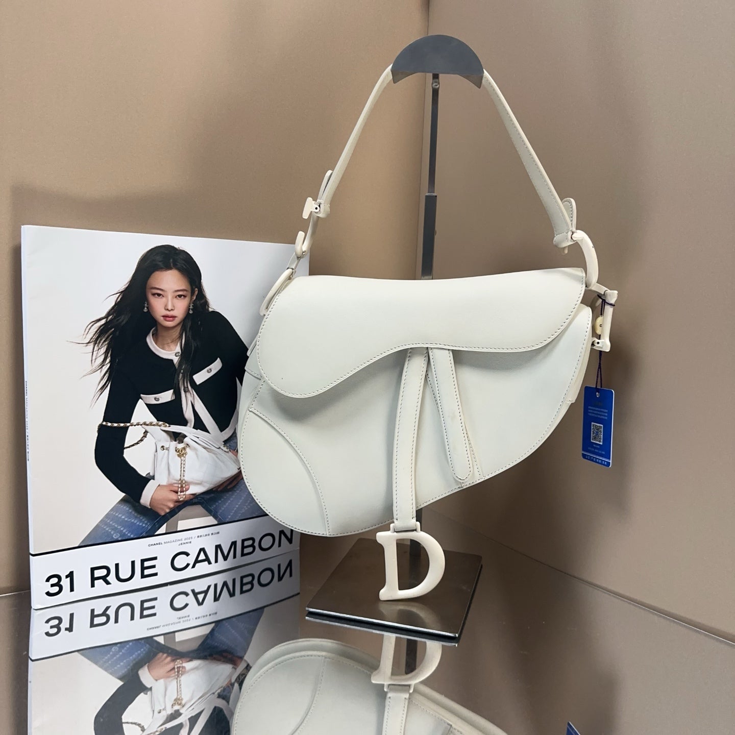 Dior - Saddle Bag - Leather - White - (medium)