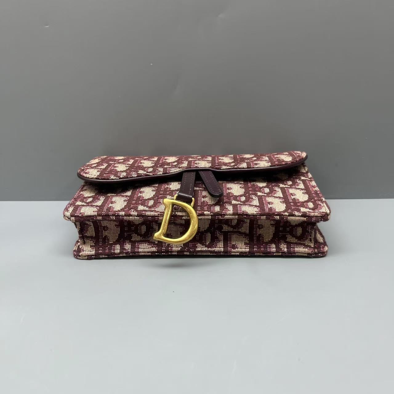Dior - Oblique Saddle Belt Bag - Embroidered Canvas and Leather - Red - (Mini)