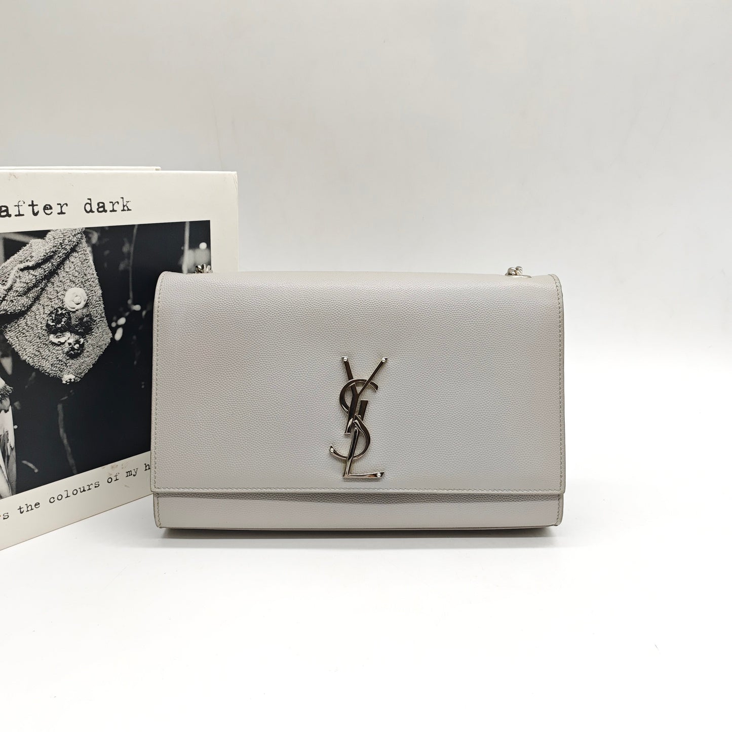 Saint Laurent - Kate - Grained calfskin leather - Grey - (small)
