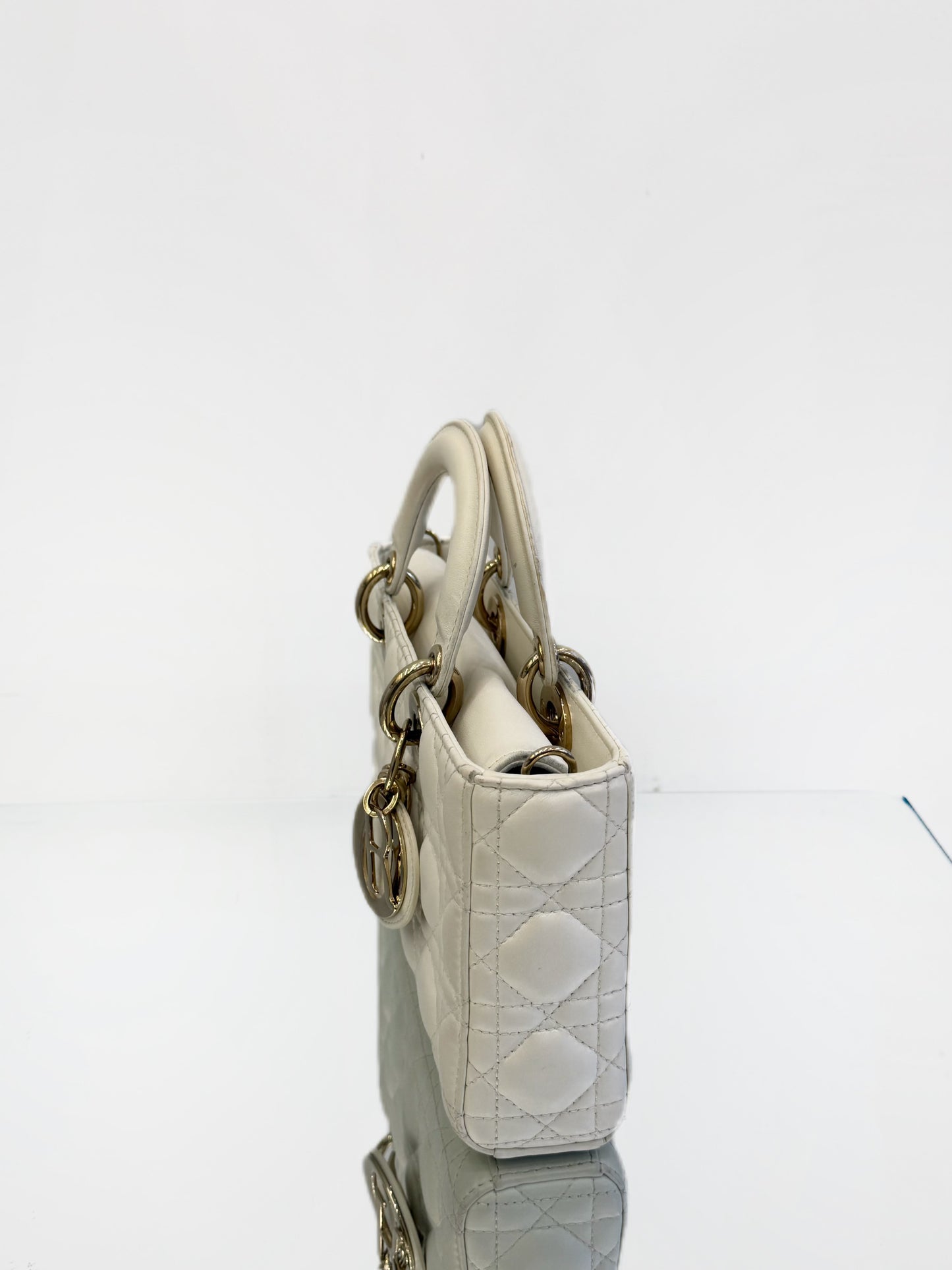 Dior - Lady D-Joy Bag - Lambskin leather - White - (Medium)