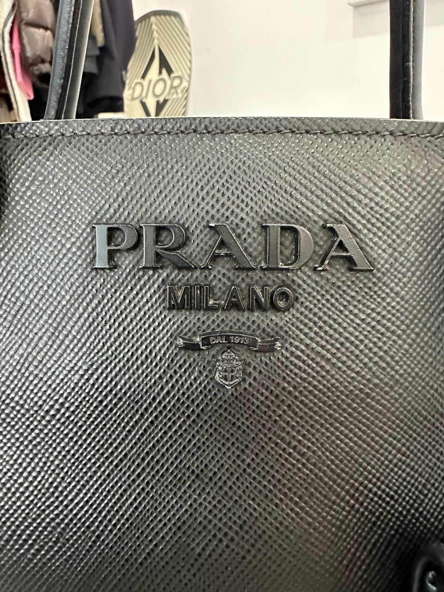 Prada - Monochrome Saffiano Leather Small Tote - Saffiano leather - Black - (small)