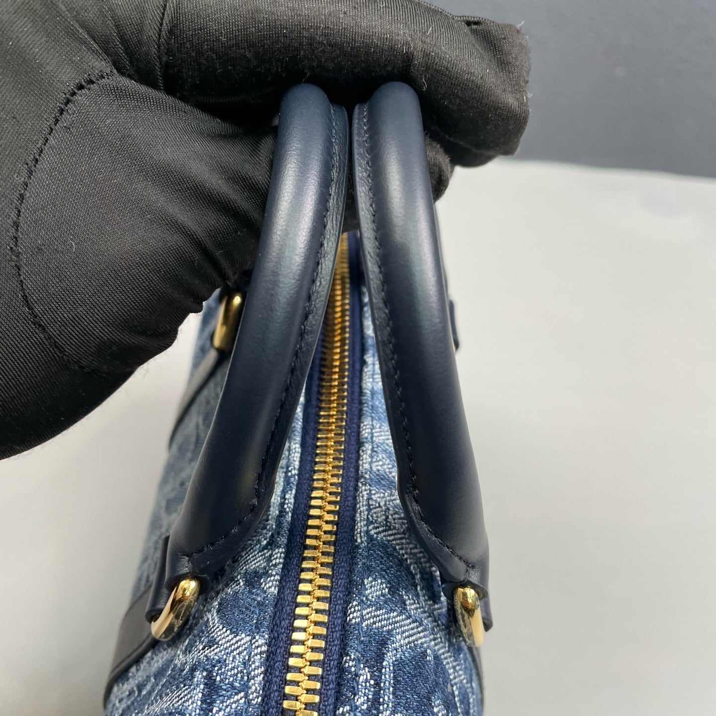 Dior - Groove Mini Boston Bag - Denim canvas with Dior Oblique jacquard and smooth leather trim - Blue - (mini)